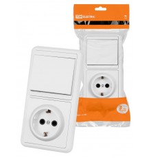 Блок комбинированный БКВР 1-но кл. выкл + розетка с/з  SQ1813-0007  TDM