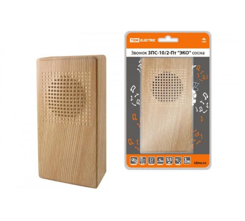 Звонок ЗПС-10/2-Пт "ЭКО" сосна (проводной, без кнопки, сеть, "птичка")  SQ1901-0026  TDM
