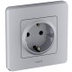 Inspiria Алюминий Розетка с заземлением С/У 16А без рамки  673722  Legrand