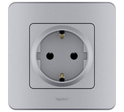 Inspiria Алюминий Розетка с заземлением С/У 16А без рамки  673722  Legrand