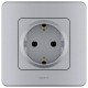 Inspiria Алюминий Розетка с заземлением С/У 16А без рамки  673722  Legrand