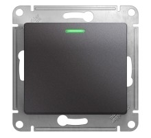 Glossa Графит Переключатель 1-клавишный с подсветкой, сх.6а,10AX  GSL001363  SE