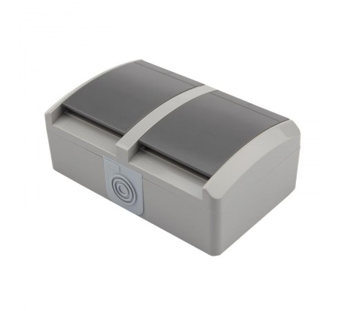 Блок горизонтальный 2 розетки INDUSTRIAL IP54 с заземлением, о/у, серый  KR-78-0613  Kranz