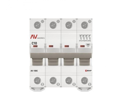 Выключатель автоматический AV-10 DC 4P 10A (C) 10kA  AVERES mcb10-DC-4-10C-av EKF