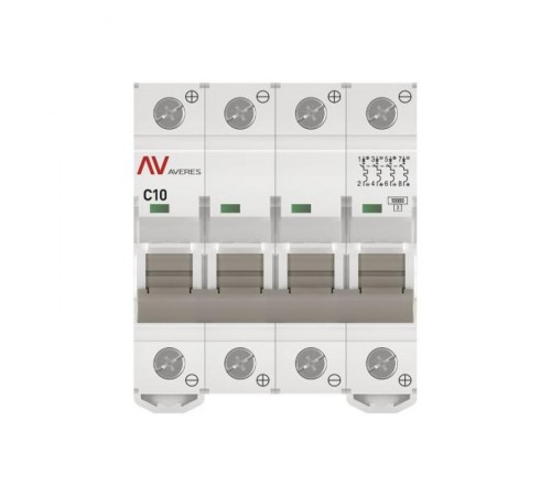 Выключатель автоматический AV-10 DC 4P 10A (C) 10kA  AVERES mcb10-DC-4-10C-av EKF