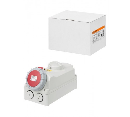 Розетка настенная, с выключателем и блокировкой IP67 16А 3Р+РЕ+N 380В  SQ0611-0066  TDM