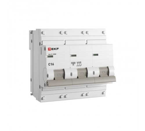 Авт. выкл. 3P 16А (C) 10кА ВА 47-100M без тепл. расцепит. PROxima  mcb47100m-3-16C-pro  EKF