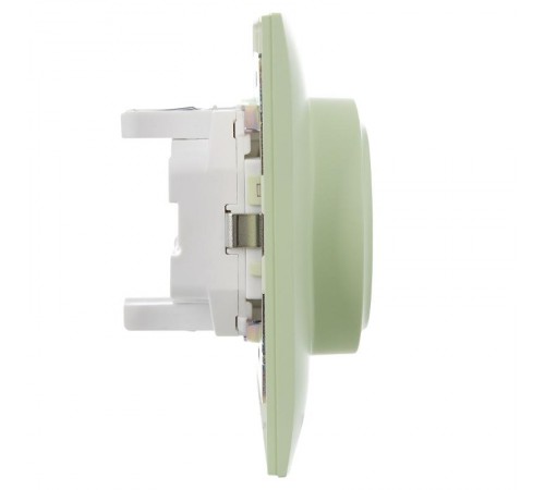 SKANDY Розетка 2-местная с з/к/ш 16А в сб. SK-R07M мятный  SK-R24-16-K06-F  IEK