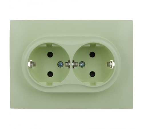 SKANDY Розетка 2-местная с з/к/ш 16А в сб. SK-R07M мятный  SK-R24-16-K06-F  IEK