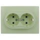 SKANDY Розетка 2-местная с з/к/ш 16А в сб. SK-R07M мятный  SK-R24-16-K06-F  IEK