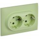 SKANDY Розетка 2-местная с з/к/ш 16А в сб. SK-R07M мятный  SK-R24-16-K06-F  IEK