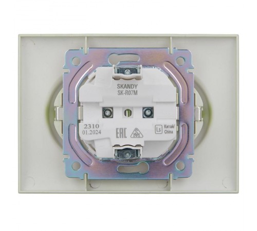 SKANDY Розетка 2-местная с з/к/ш 16А в сб. SK-R07M мятный  SK-R24-16-K06-F  IEK
