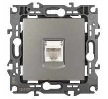 Розетка ЭРА Серия 12 12-3107-16 информационная RJ45, титан   Б0065716  ЭРА