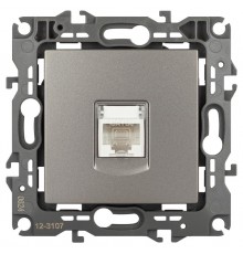 Розетка ЭРА Серия 12 12-3107-16 информационная RJ45, титан   Б0065716  ЭРА