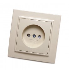 PST10-9009-02 Розетка 1-местная б/з, 250В, 10А с защитной шторкой, серия Эрна, слоновая кость  39235  STEKKER