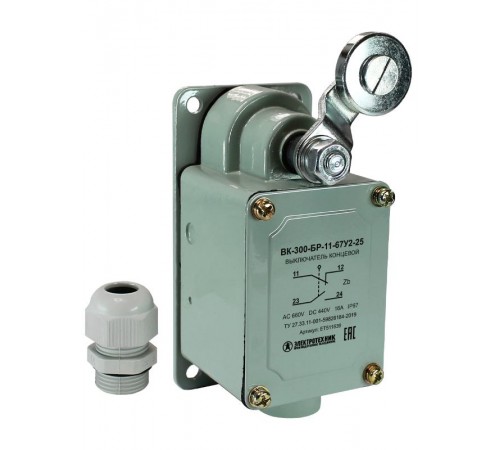 ВК-300-БР-11-67У2-25, с сальником, ход вправо и влево, без cамовозврата, ступень 2- 51мм, IP67, выключатель концевой  ET511639  Электротехник