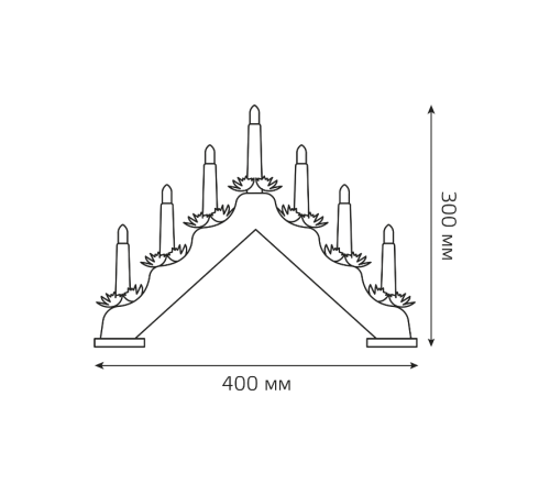 Светильник светодиодный "Новогодняя горка" серия Holiday, 7 LED свечей, 0,1W*7, тёплый, дерево, новогод  декор, батар в компл  HL020  Gauss