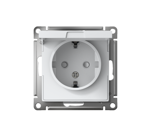 AtlasDesign Белый Розетка с заземлением со шторками с крышкой, 16А, IP20, механизм  ATN000146  SE