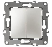 Выключатель двойной 12-1104-15  10АХ-250В,  перламутр  Б0019290  ЭРА