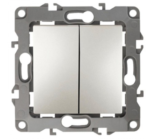 Выключатель двойной 12-1104-15  10АХ-250В,  перламутр  Б0019290  ЭРА