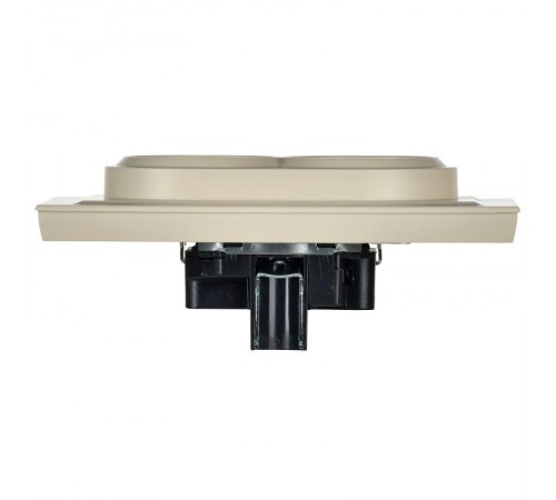 BRITE Розетка 2-ая с заземлением без шторок 16А в сборе РС12-3-БрКр бежевый  BR-R21-16-K10-F  IEK