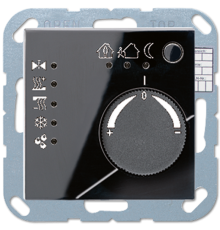 KNX-регулятор с шинным сопряжением с ручкой для установки температуры; чёрный  A2178SW  Jung