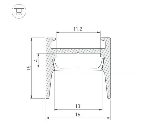 Профиль MIC-H-COMFY-2000 ANOD BLACK (ARL, Алюминий)  029847  Arlight