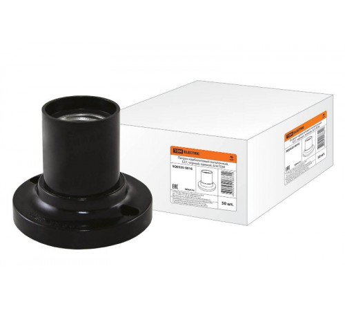 Патрон потолочный карболитовый Е27 черный прямой, Б/Н  SQ0335-0016  TDM