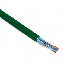 FUTP4-C5E-P26-IN-PVC-GN-100 (100 м) Кабель витая пара, экранир. F/UTP, категории 5e, 4 пары(26 AWG), многожил. (patch), PVC  444993  Hyperline