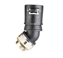 Фитинг AT54/M63/S45/BLY, 45°, РА66/никел.латунь/эласт., черный/желтый, резьба M63, d54, 1 шт. в пачке  7TCA296170R0788  ABB