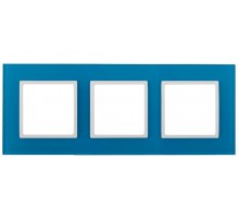 14-5103-28 Рамка на 3 поста, стекло, Эра Elegance, голубой+бел  Б0034518  ЭРА