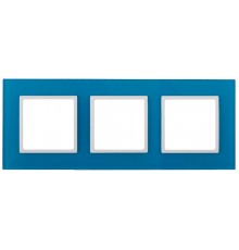 14-5103-28 Рамка на 3 поста, стекло, Эра Elegance, голубой+бел  Б0034518  ЭРА