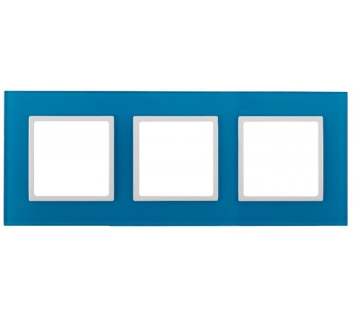 14-5103-28 Рамка на 3 поста, стекло, Эра Elegance, голубой+бел  Б0034518  ЭРА
