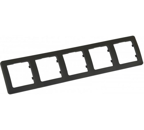 Рамка пятиместная, скрытой установки, цвет черный  Р405-08  HEGEL