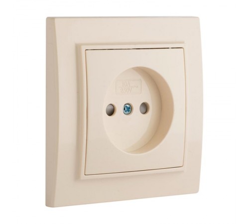 Розетка 1-мест. СП б/з 10 А с защ. штор. бежевый Минск EKFERR10-022-200EKF