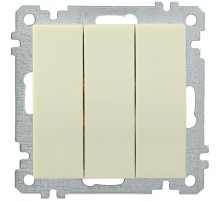 BOLERO кремовый Выключатель 3-клавишный 10А ВС10-3-0-Б  EVB30-K33-10  IEK
