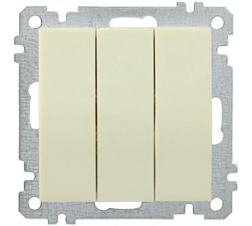 BOLERO кремовый Выключатель 3-клавишный 10А ВС10-3-0-Б  EVB30-K33-10  IEK