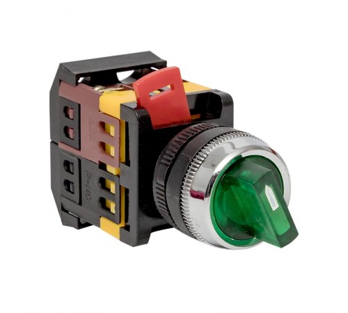 Переключатель ANC-22 3P зеленый с подсветкой 220В NO+NC EKF PROxima  psw-ans-3p-g-220  EKF