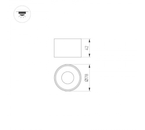 Корпус PLURIO-BASE-SURFACE-R77 (WH, 1-2, 200mA) (Arlight, IP20 Металл, 3 года)  030263  Arlight