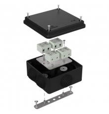 Коробка огнестойкая для о/п 40-0300-FR6.0-8 Е15-Е120 RAL9005 100х100х50 (14 шт/кор) черная  40-0300-9005-FR6.0-8  Промрукав