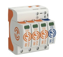 Устройства защиты от импульсных перенапряжений УЗИП для силовых сетей 3+NPE (Класс I+II), 320 В (V50-3+NPE-320)  5093554  OBO Bettermann