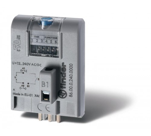 Таймерный модуль мультифункциональный (AI,DI,SW,BE,CE,DE,EE,FE); для применения с реле, монтаж в розетку  860002400000T  Finder