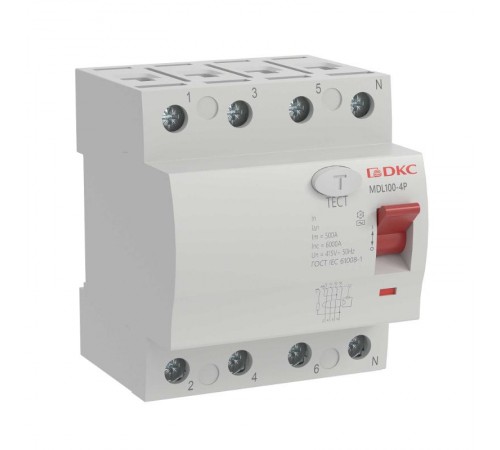 Выключатель дифференциального тока YON max MDL100 3п+N 300mA 80Aтип АС  MDL100-4P4-80-AC  DKC