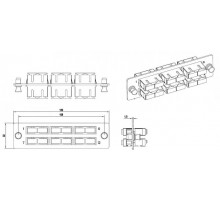 Панель FO-FPM-W120H32-6DSC-BL для FO-19BX с 6 SC (duplex) адаптерами, 12 волокон, одномод, 120x32 мм, адаптеры цвета синий (blue)  54246  Hyperline
