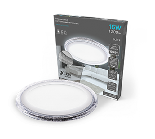 Светильник светодиодный Bubbles BL319 Кругл. 12+4W LED 4000K 1200лм193х31ммO160 1/20  BL319 Gauss