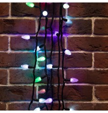 Гирлянда "Мультишишки" 10 м, черный Каучук, 80 диодов, цвет RGB  303-509-3  NEON-NIGHT