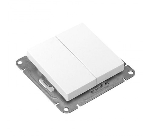 Механизм выключателя, двухклавишный, перекрёстный, белый Эпика EKF  UP1-SWW-22  EKF