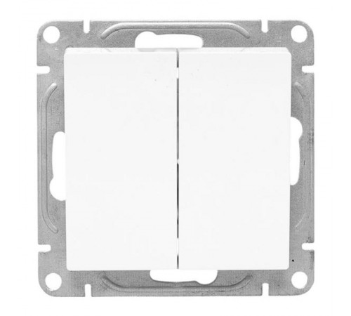 Механизм выключателя, двухклавишный, перекрёстный, белый Эпика EKF  UP1-SWW-22  EKF