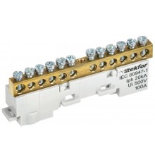 TEKFOR Шина L "фаза" неизолированная на универсальном держателе 6х9-12-Ср  TF-NN10-12-DL-K03  IEK