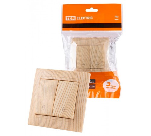 Выключатель на 2 направления 2 кл. 10А сосна "Лама"  SQ1815-0307  TDM